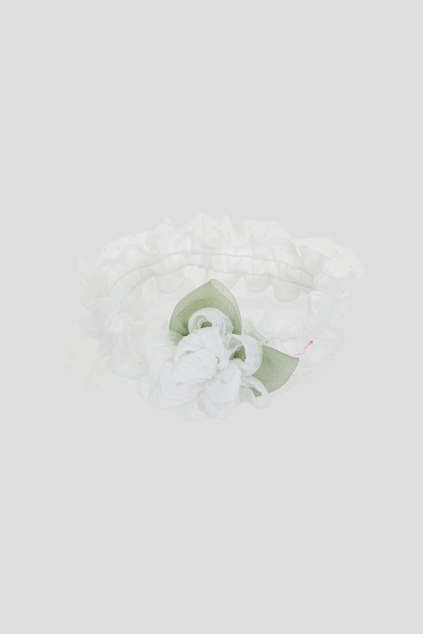 Flower Decorated Soft Headband for Baby Girl, ecru