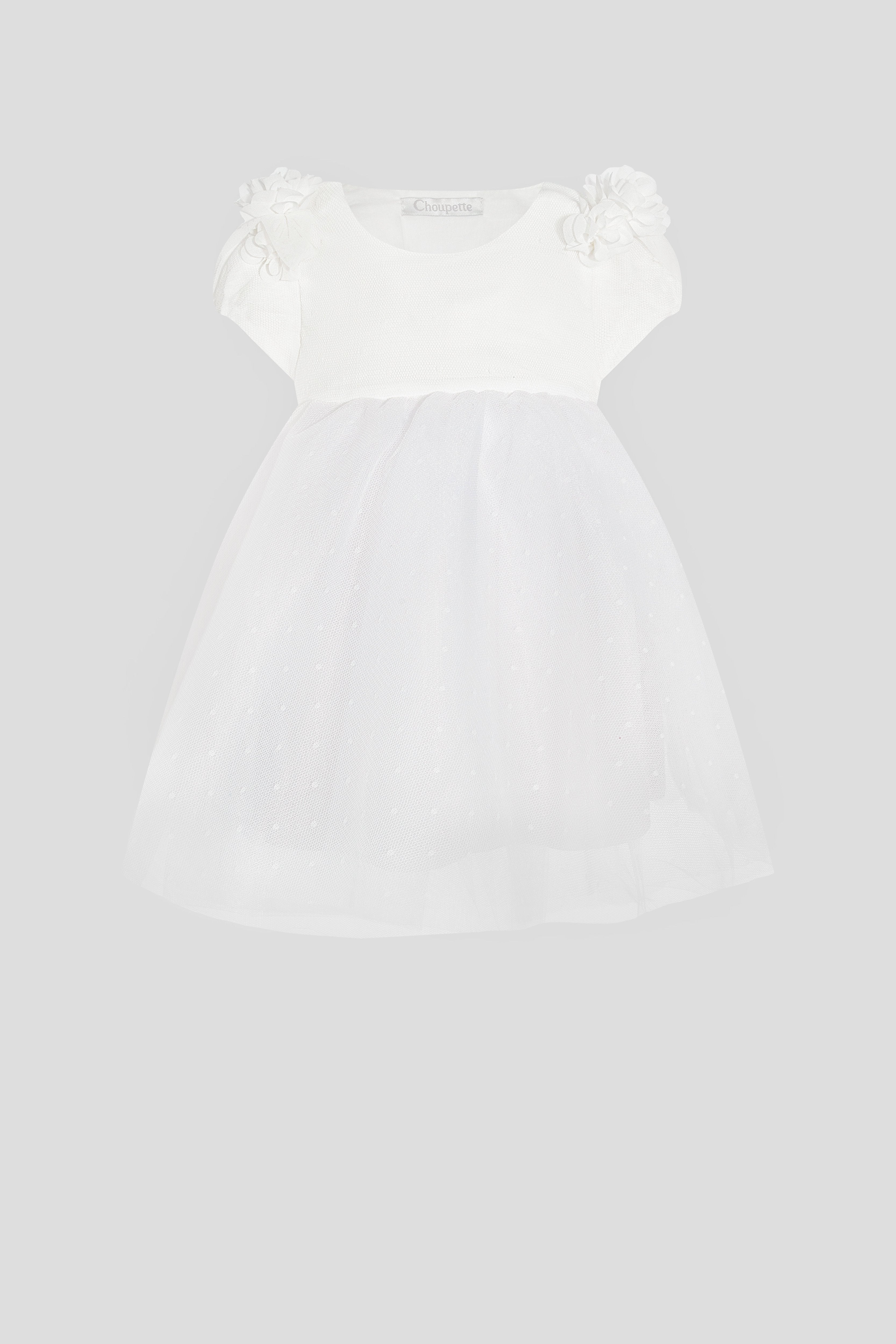Flowers Decorated Organza Dress