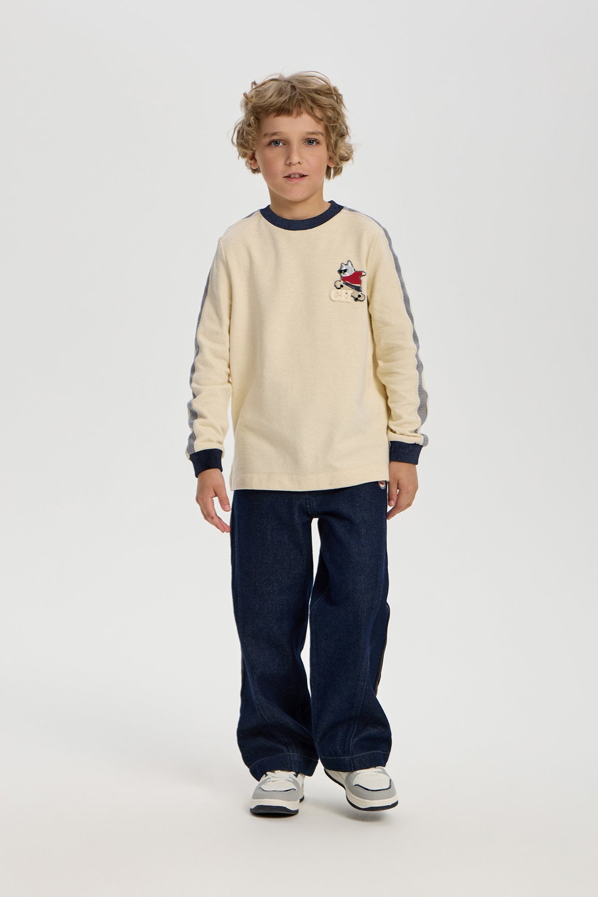 Textured Jumper with Dog Applique
