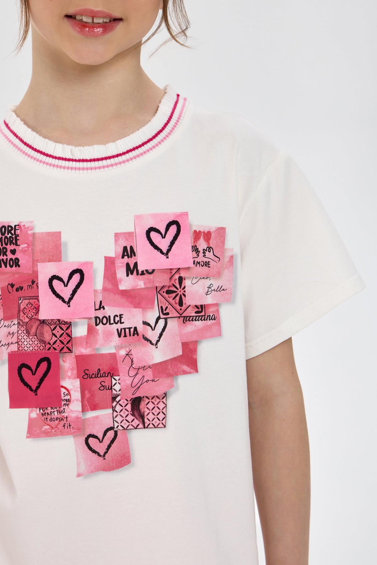 Heart Post-Its T-Shirt for girl