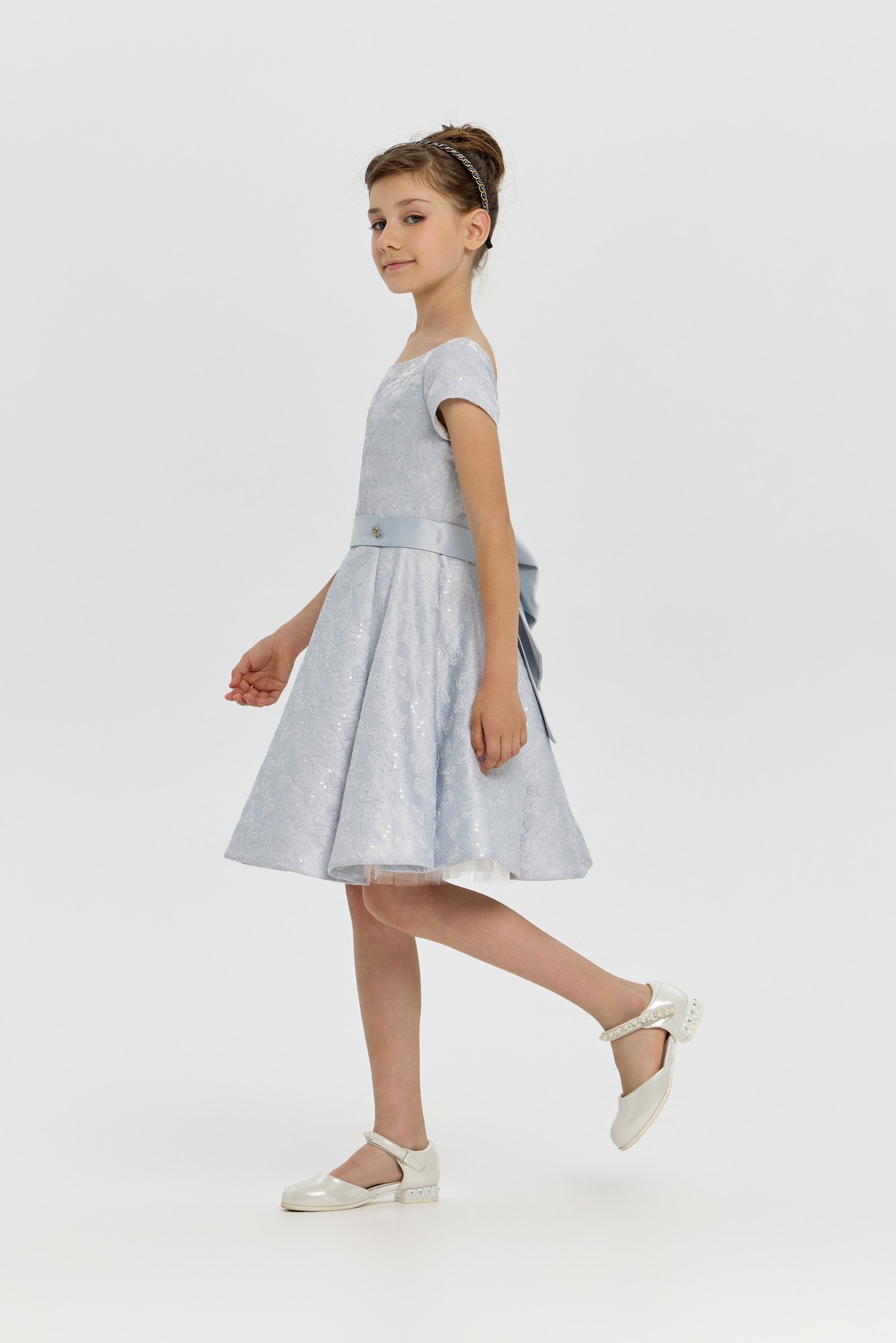 Jacquard Sequins Decorated Dress