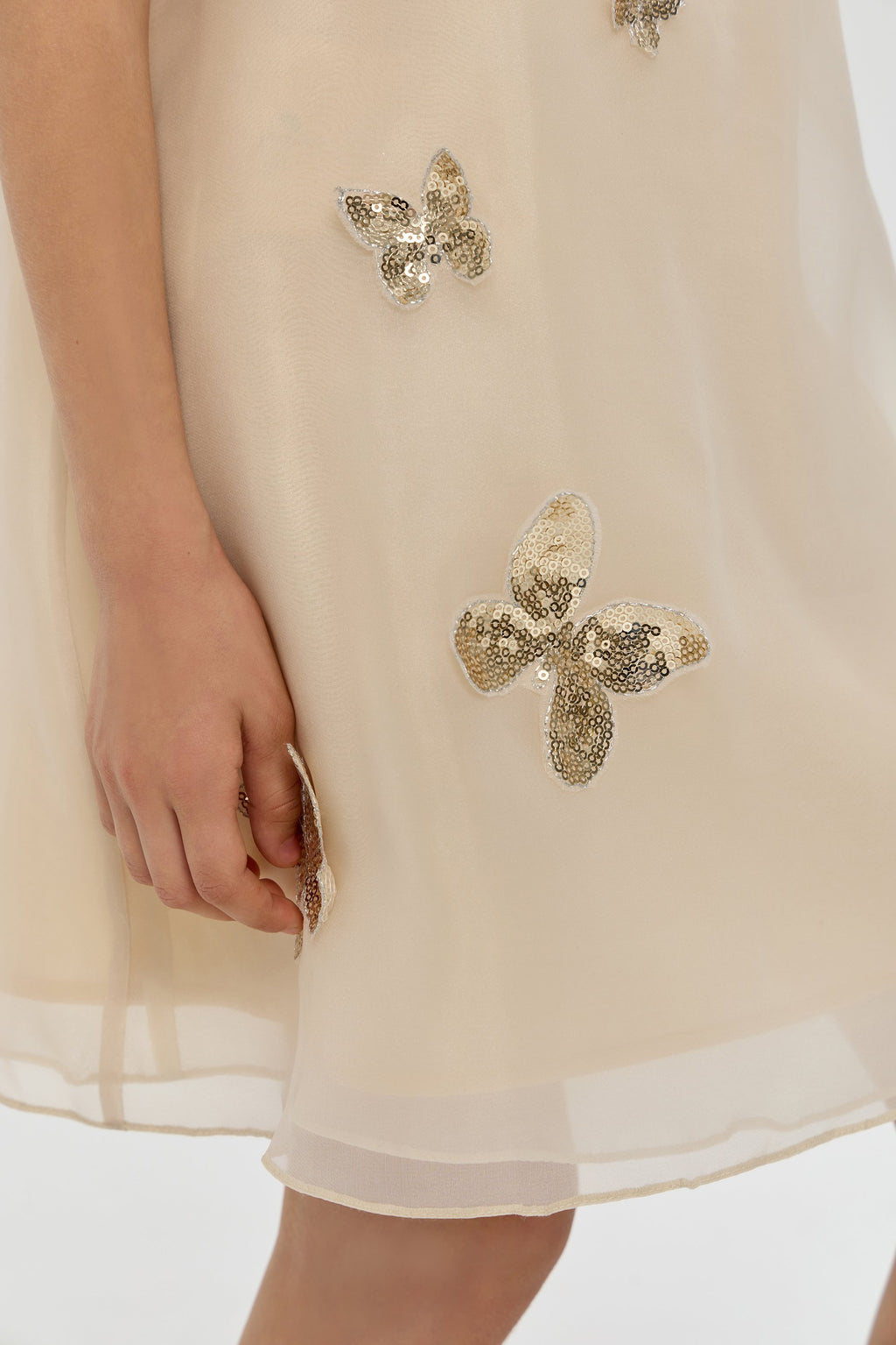 3D Butterflies Sequins Decorated Dress