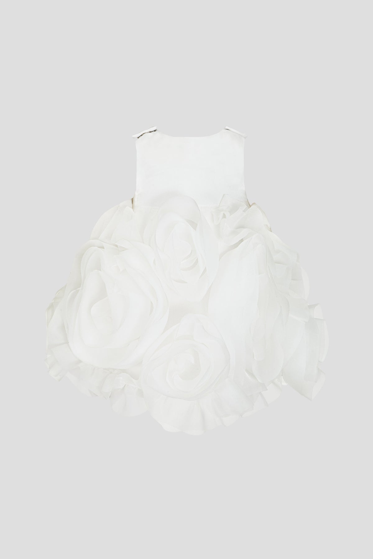 3D White Rose Dress for baby girl