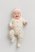 3 pieces Set (Bodysuit, pants, bonnet) for baby girl
