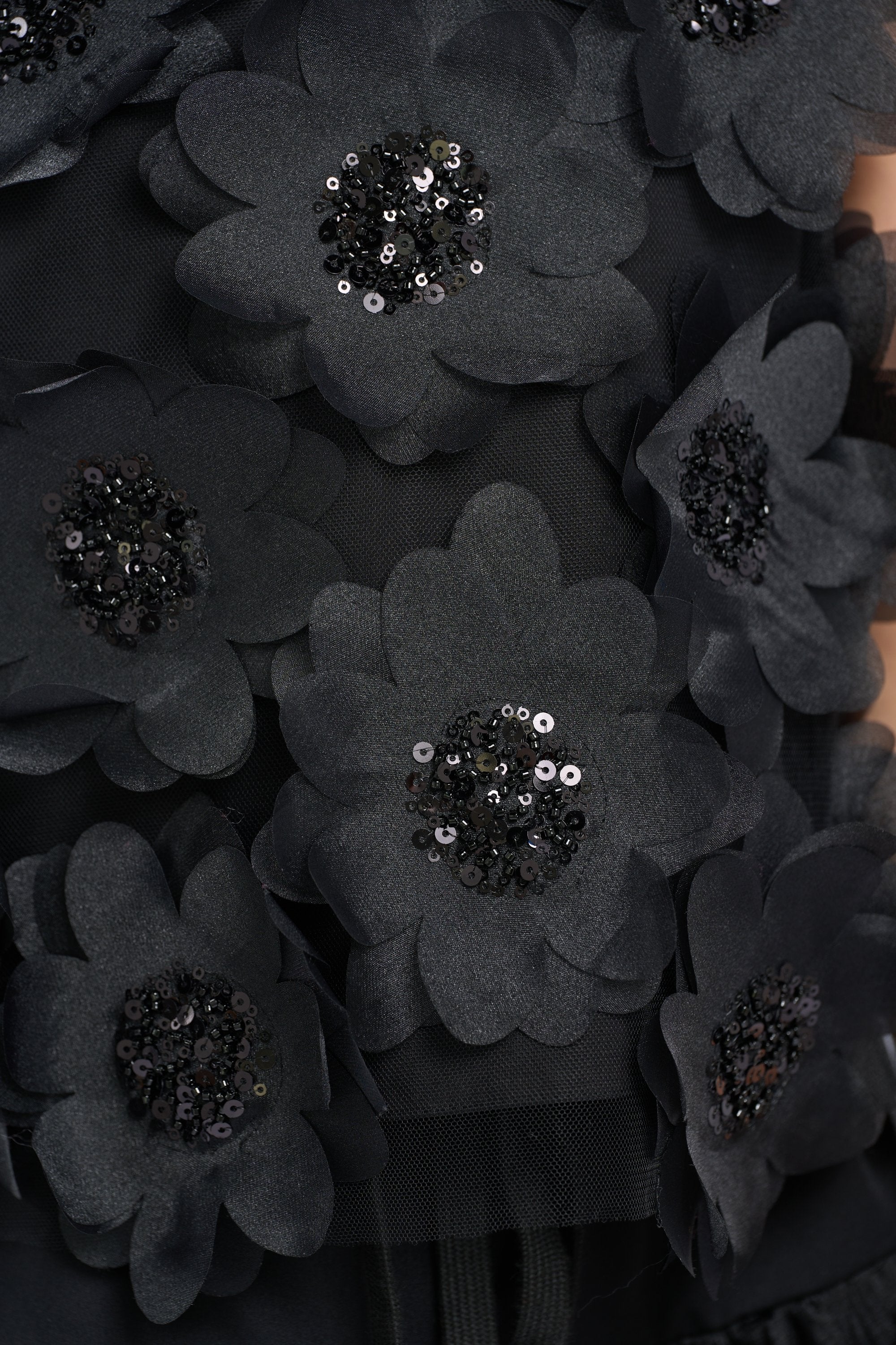 Elegant Black Flower Top