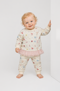Printed Set with laces (sweatshirt and pants) for baby girl