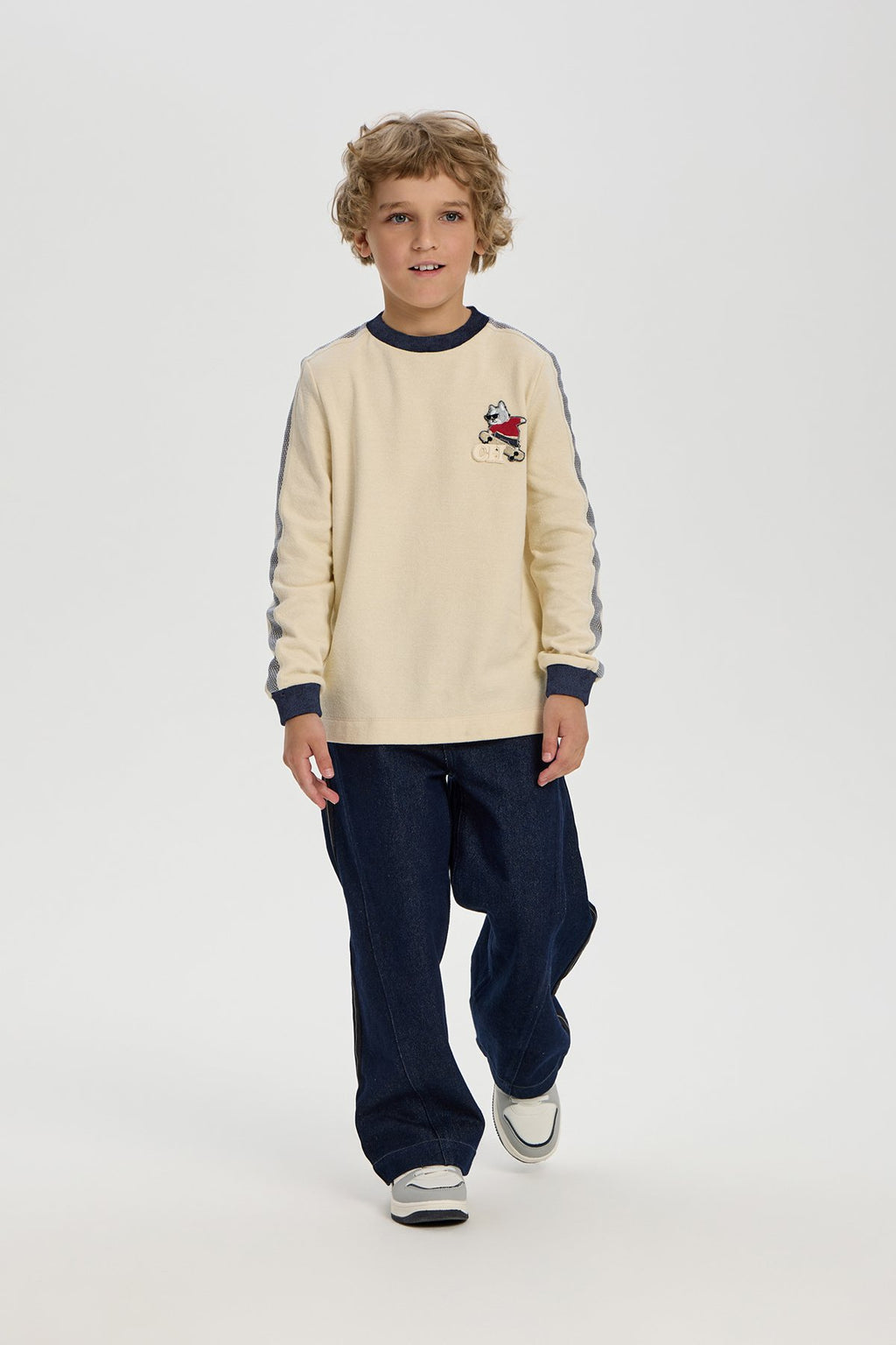 Textured Jumper with Dog Applique