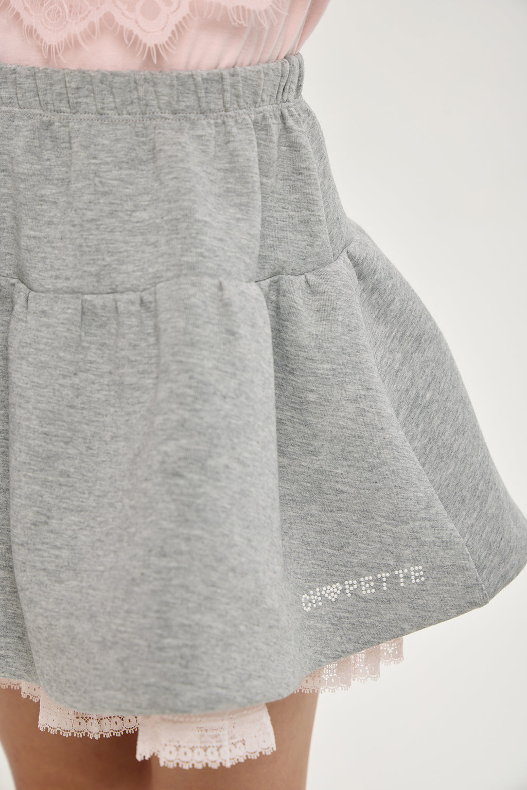 Elegant Cotton Can-can Skirt with Laces