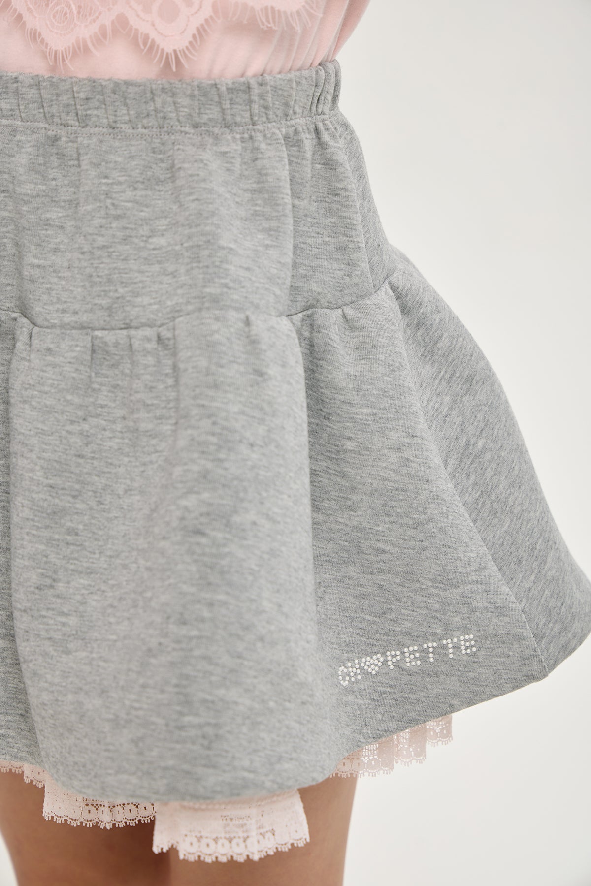 Elegant Cotton Can-can Skirt with Laces