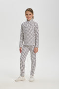 Knitted thermal underwear sport set. (jumper, trousers) black
