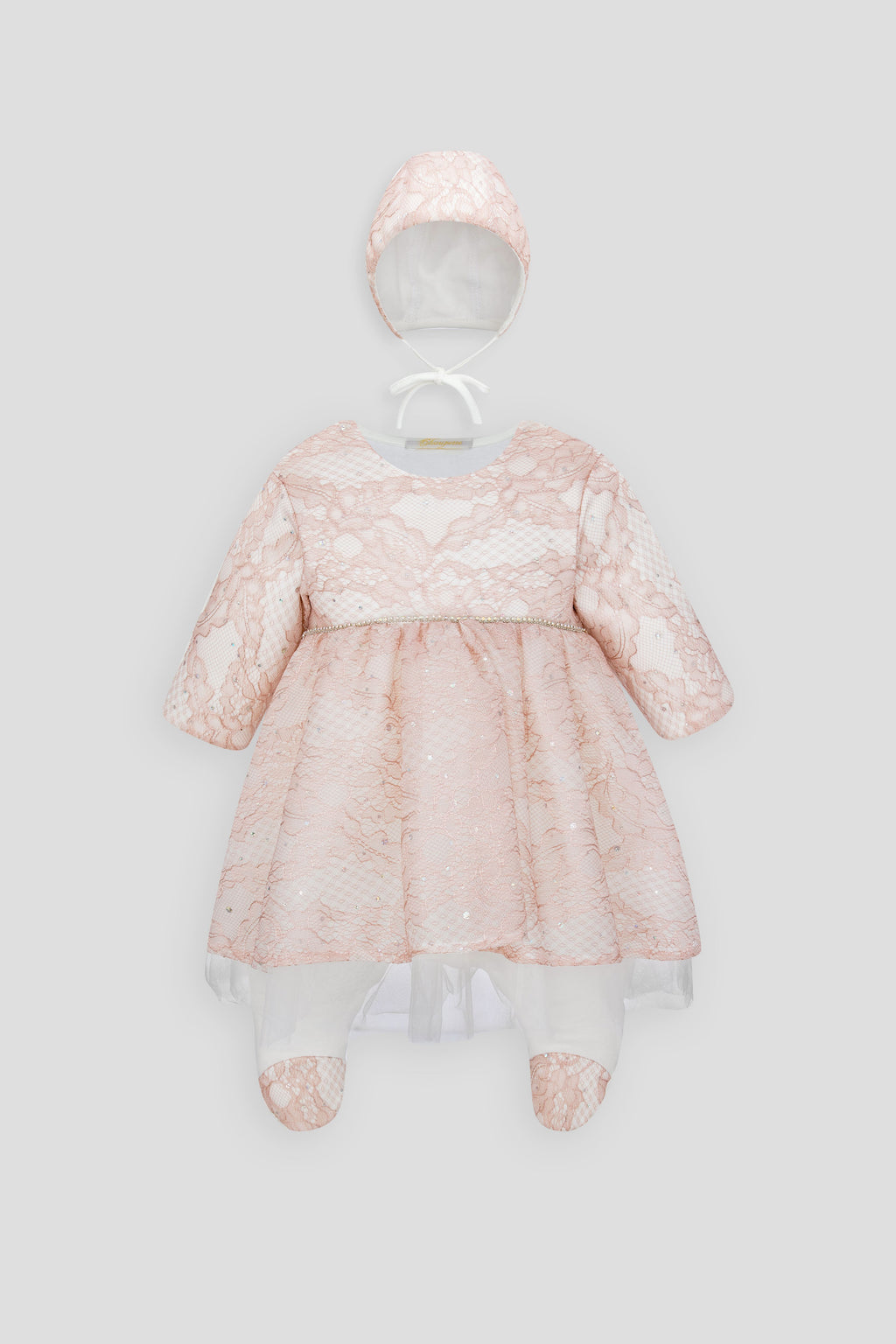 Laced Set (dress-overalls with bonnet)