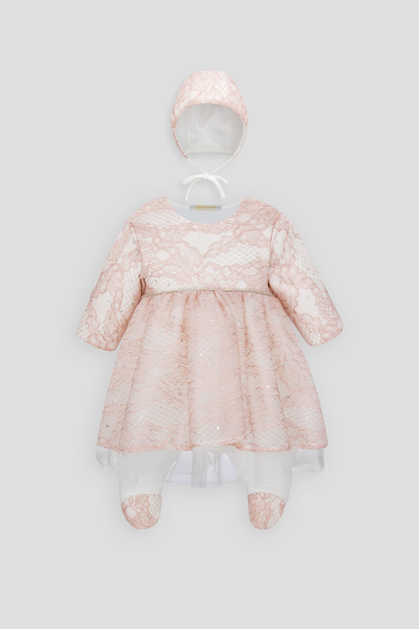Laced Set (dress-overalls with bonnet)