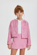 Charming Decorated Tweed Set (Jacket and Skort)