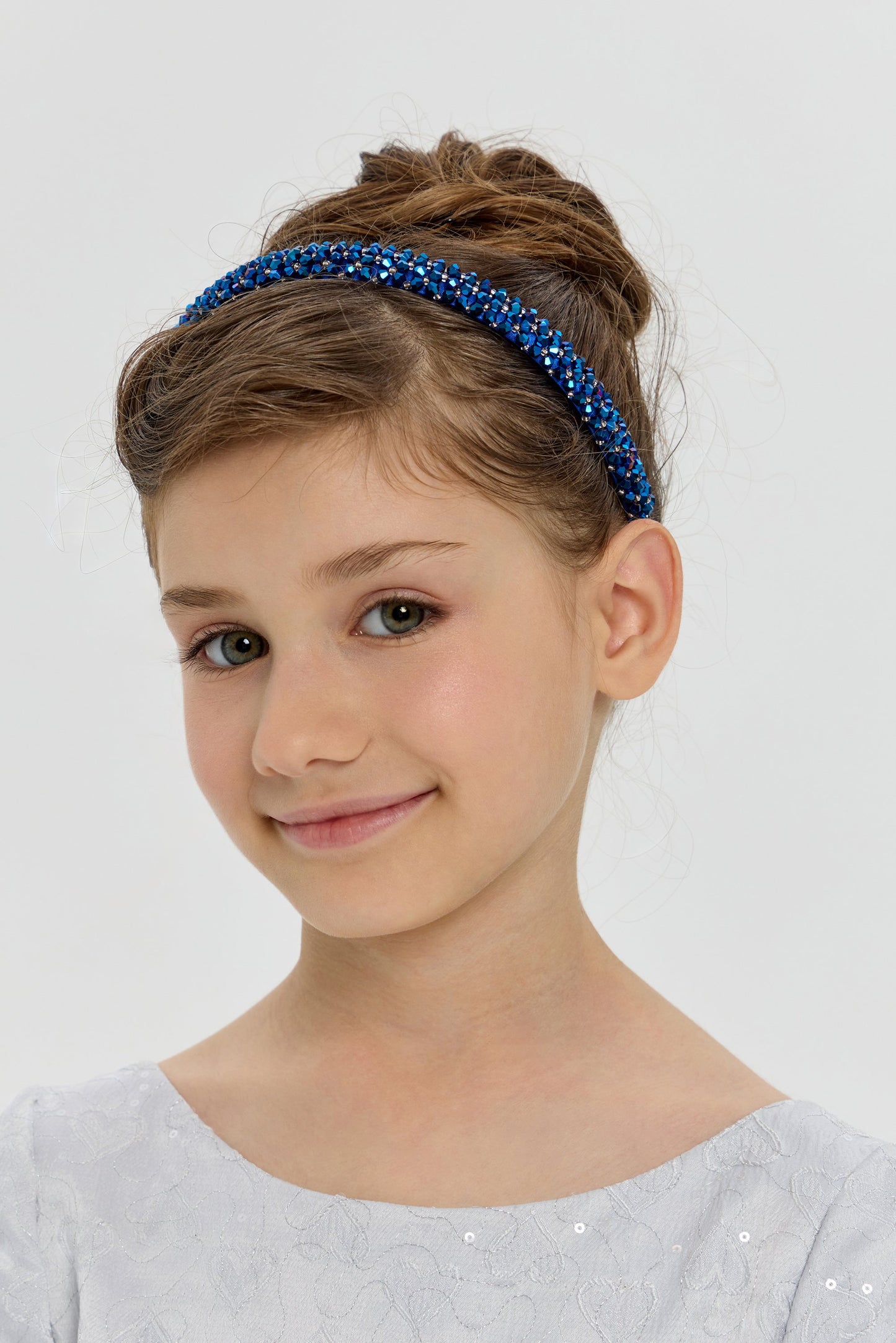 Blue Glitter Rhinestones Headband