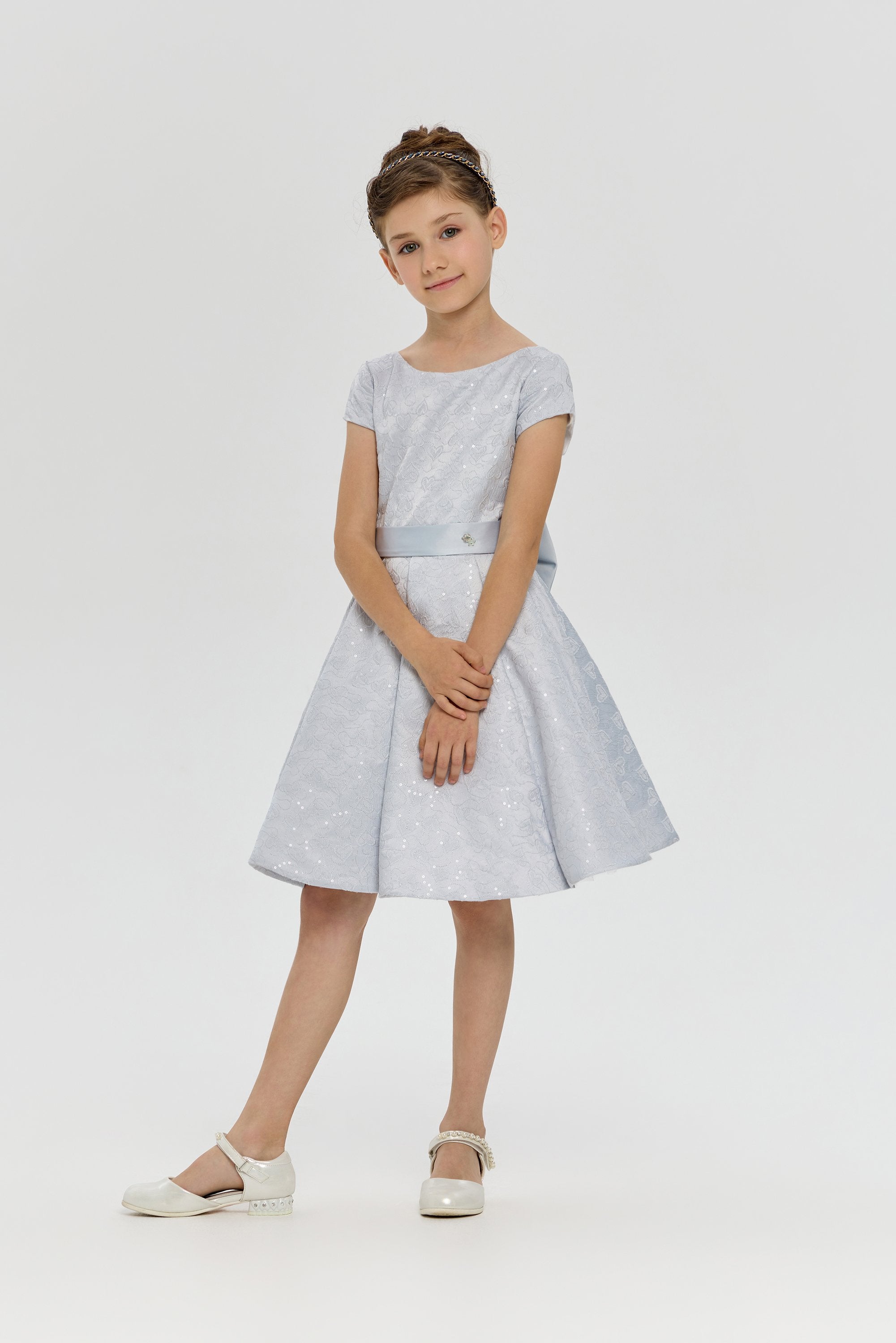 Jacquard Sequins Decorated Dress