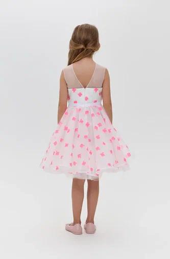 Smart 3D Heart Dress, white and pink