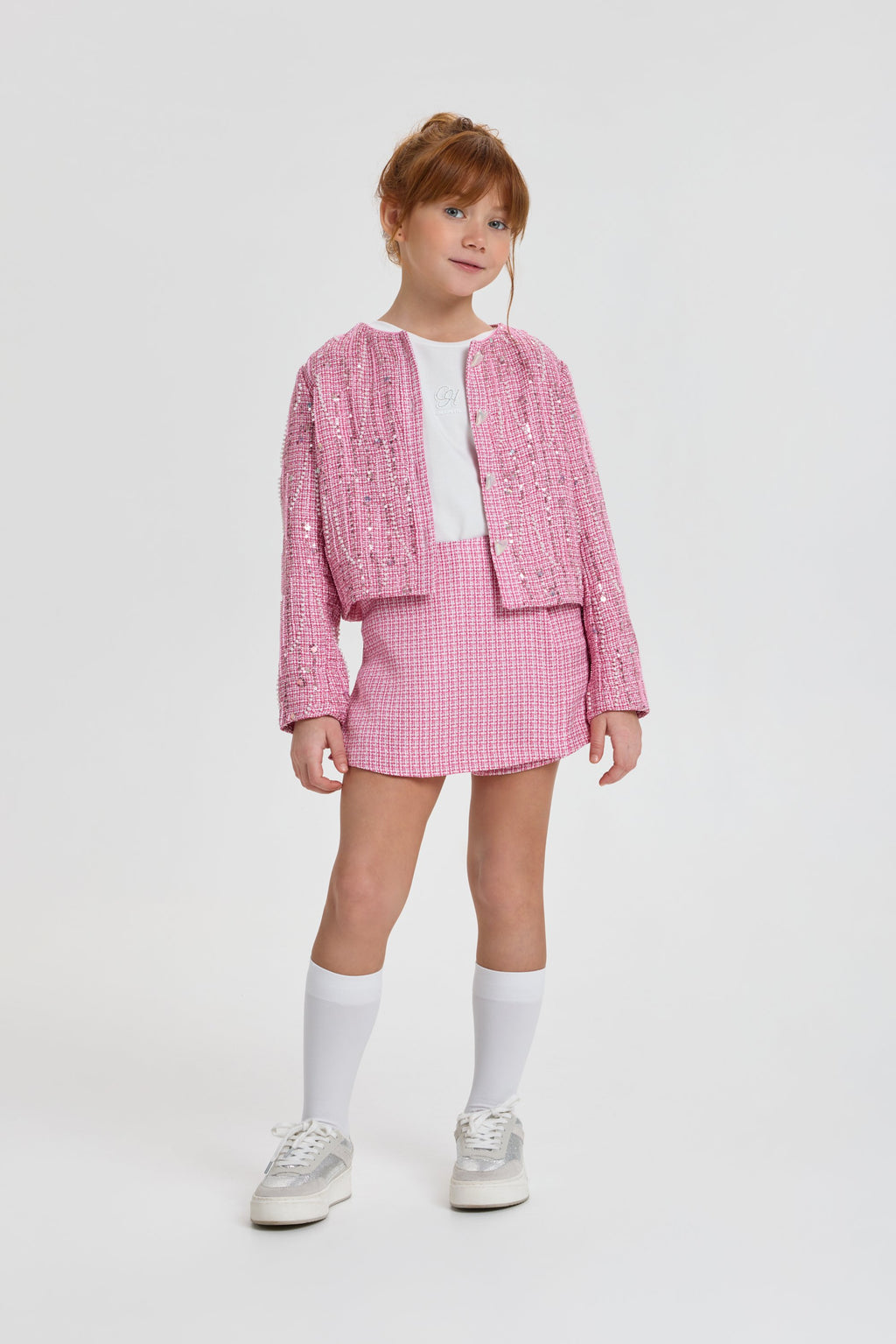 Charming Decorated Tweed Set (Jacket and Skort)