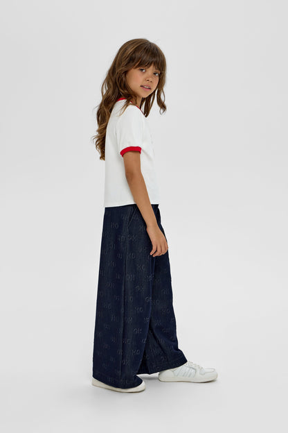 CH Branded Navy Denim Trousers