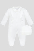 Blazer Immitation Bow Decorated Overalls and Bonnet
