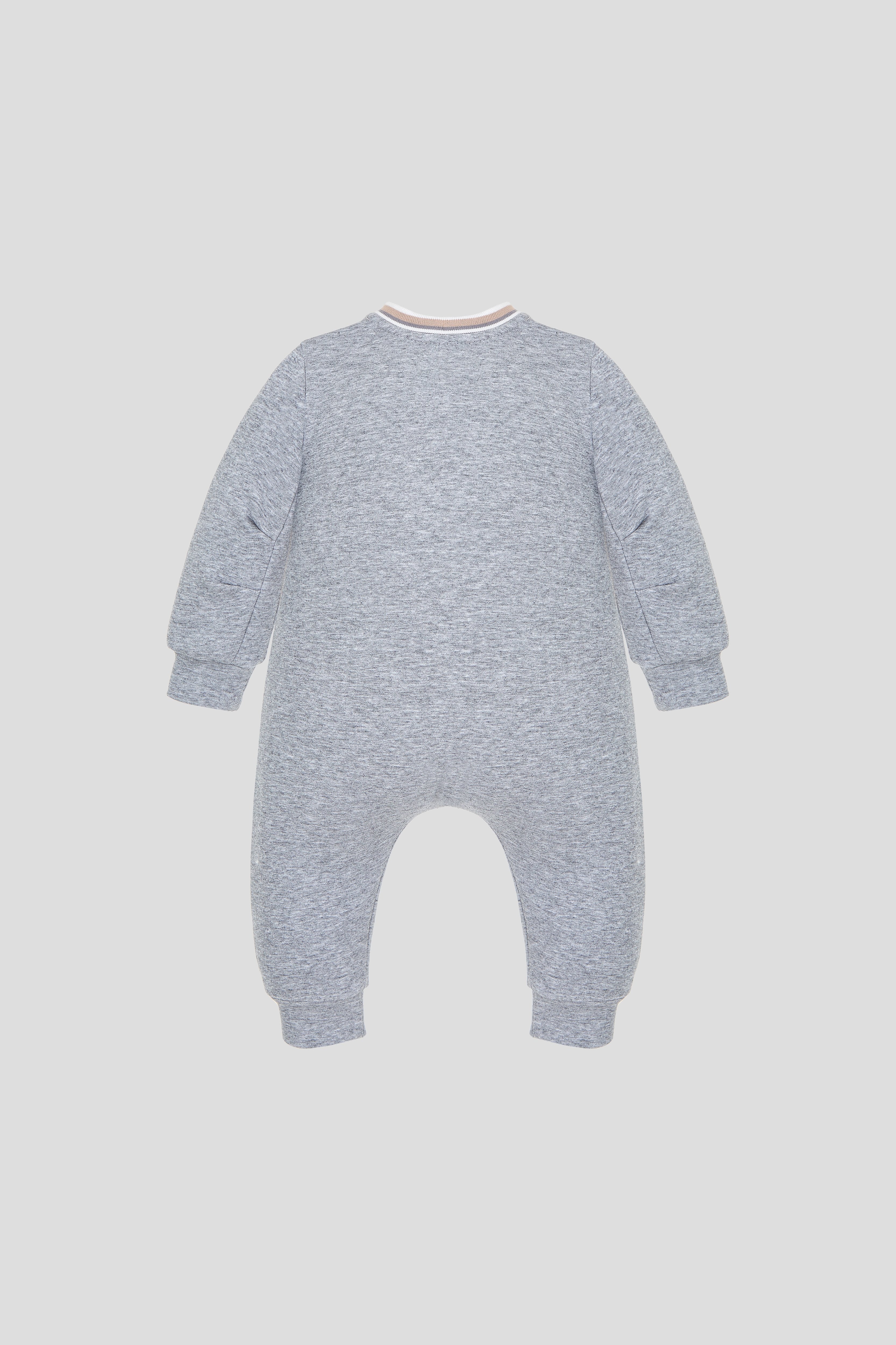 Grey Warm Overall with Teddy Applique