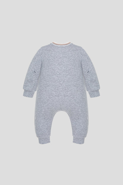Grey Warm Overall with Teddy Applique