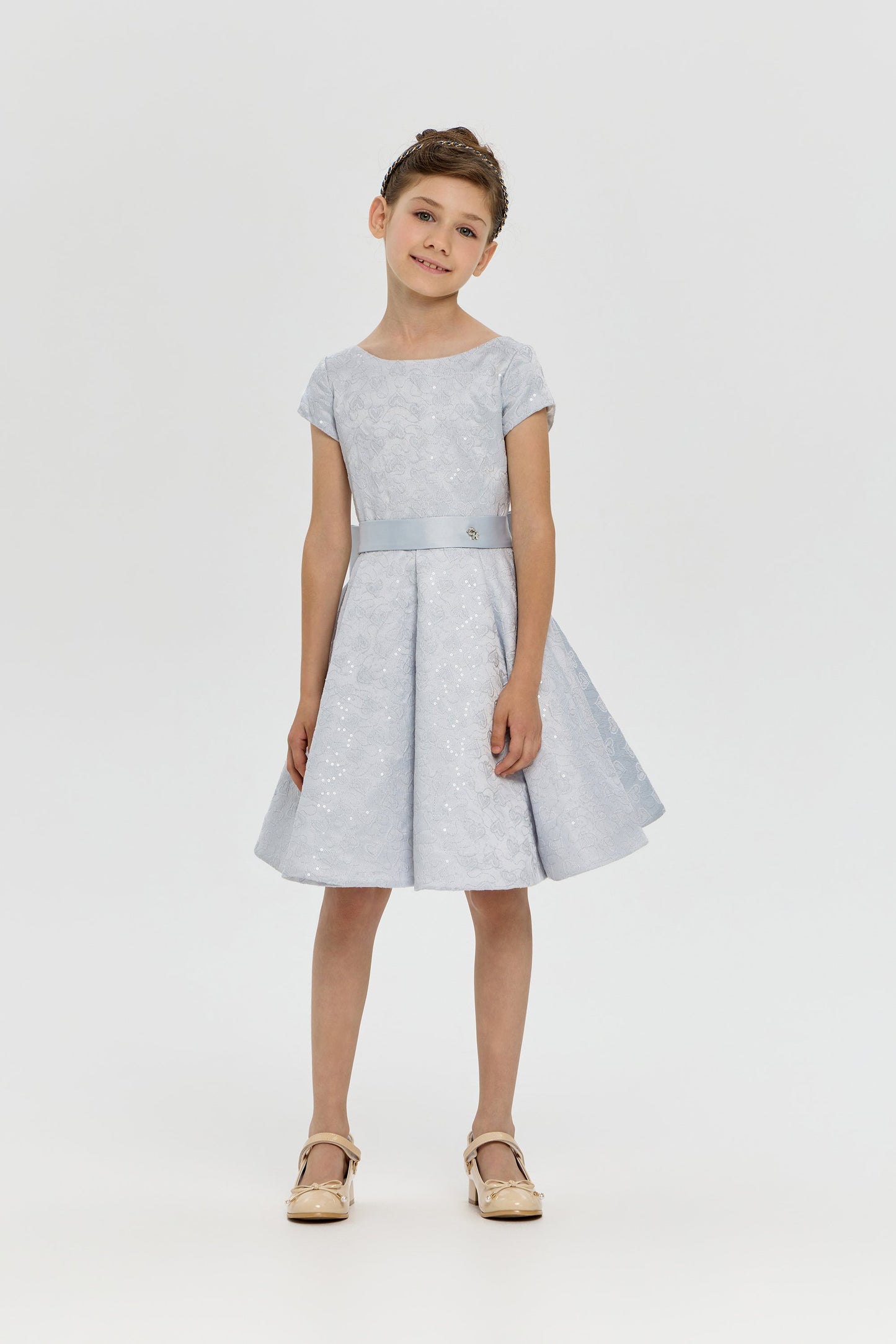 Jacquard Sequins Decorated Dress