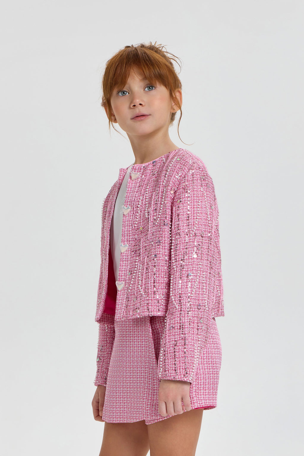 Charming Decorated Tweed Set (Jacket and Skort)