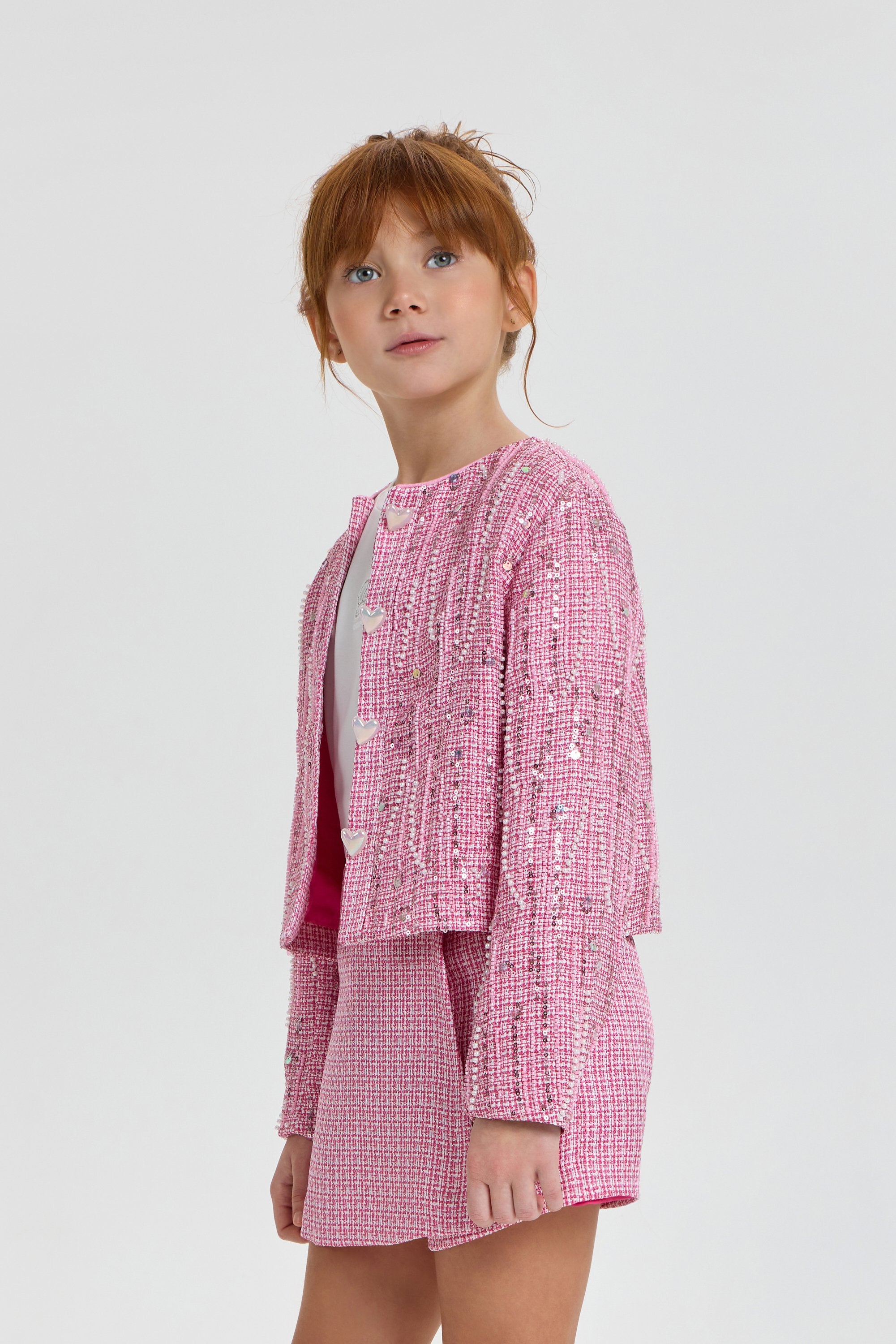 Charming Decorated Tweed Set (Jacket and Skort)