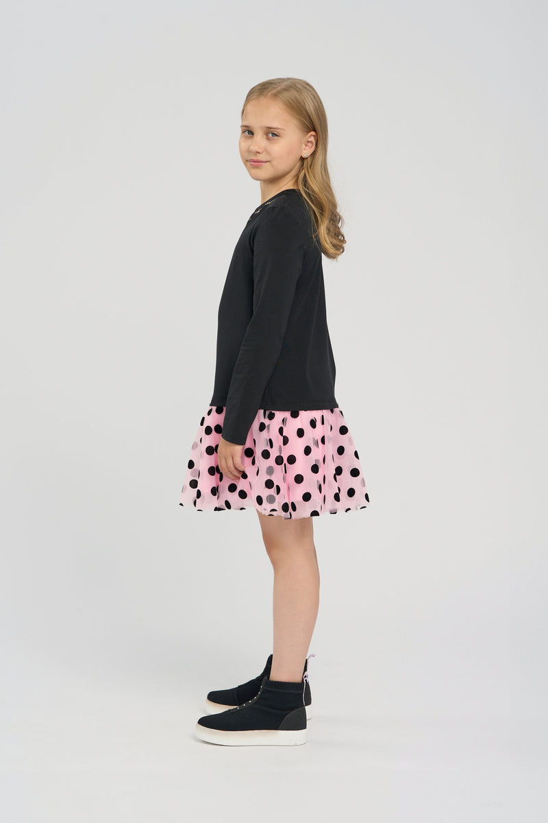 Combined Mesh Skirt Dress