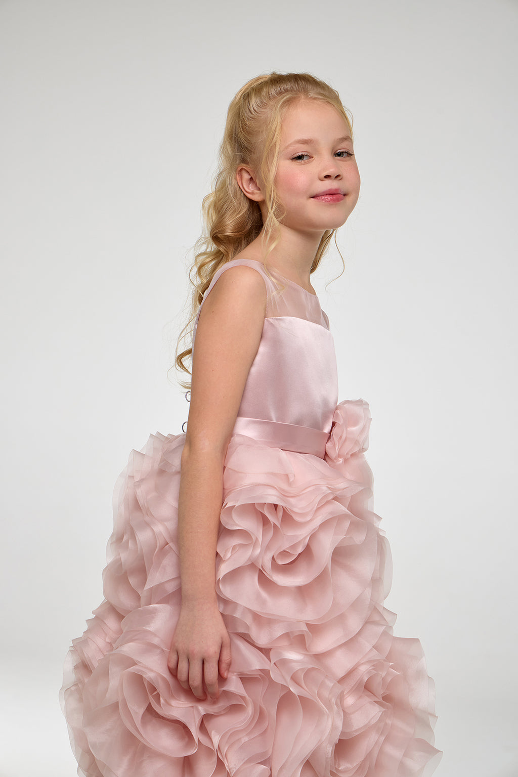 Elegant 3D Roses Decorated Dress