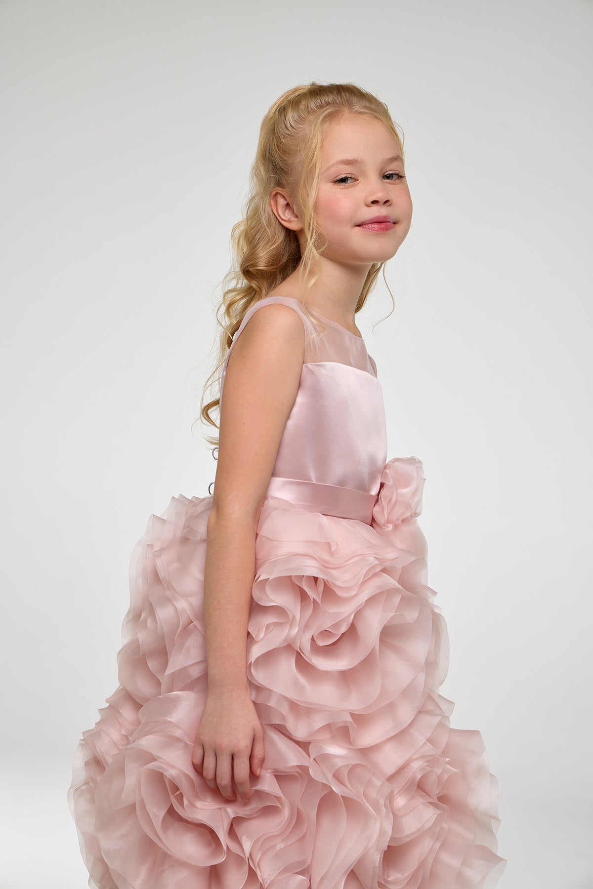 Elegant 3D Roses Decorated Dress