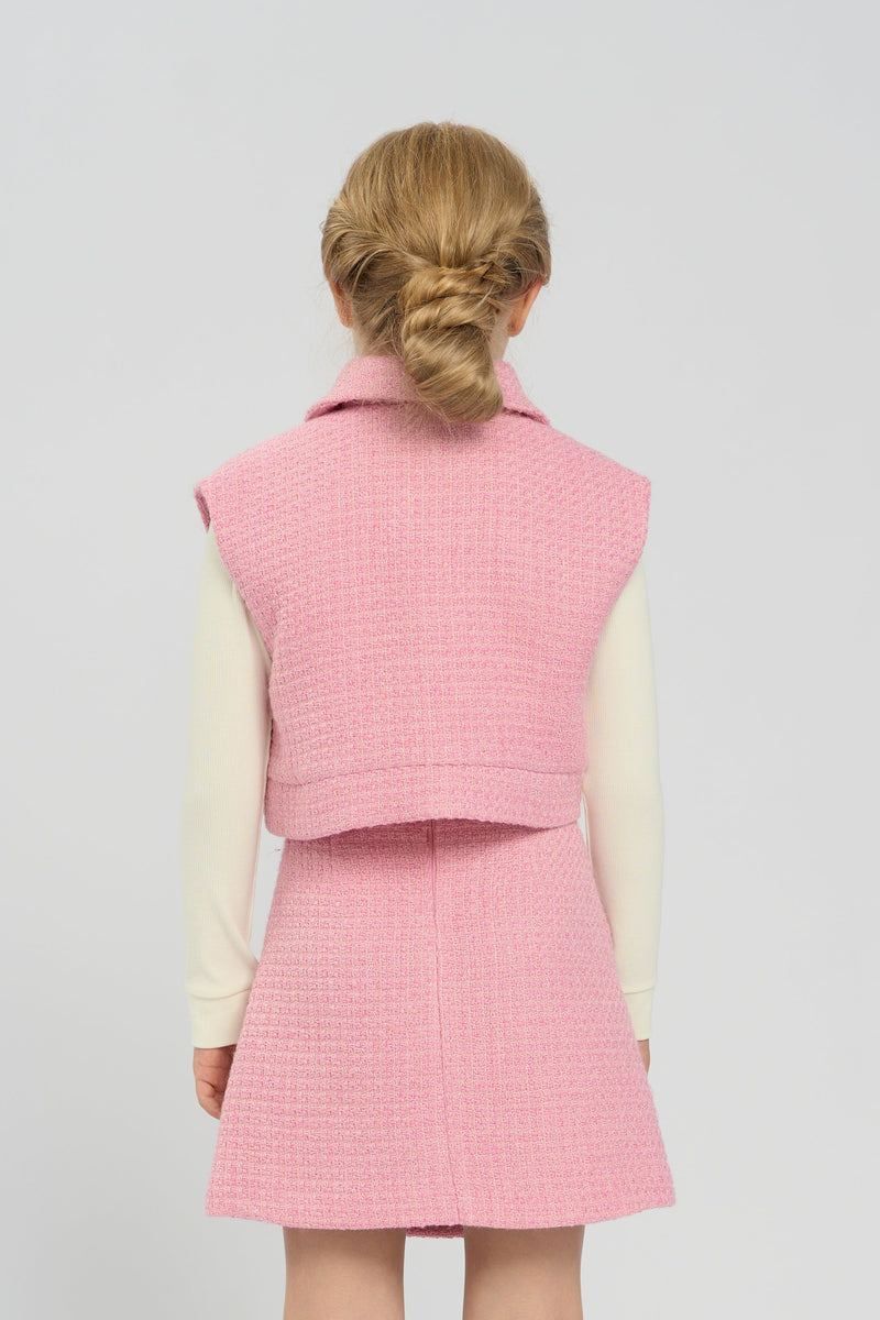 Jacket and skirt set, pink