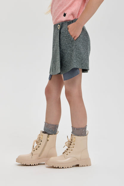 Sequins Decorated Shorts-Skirt