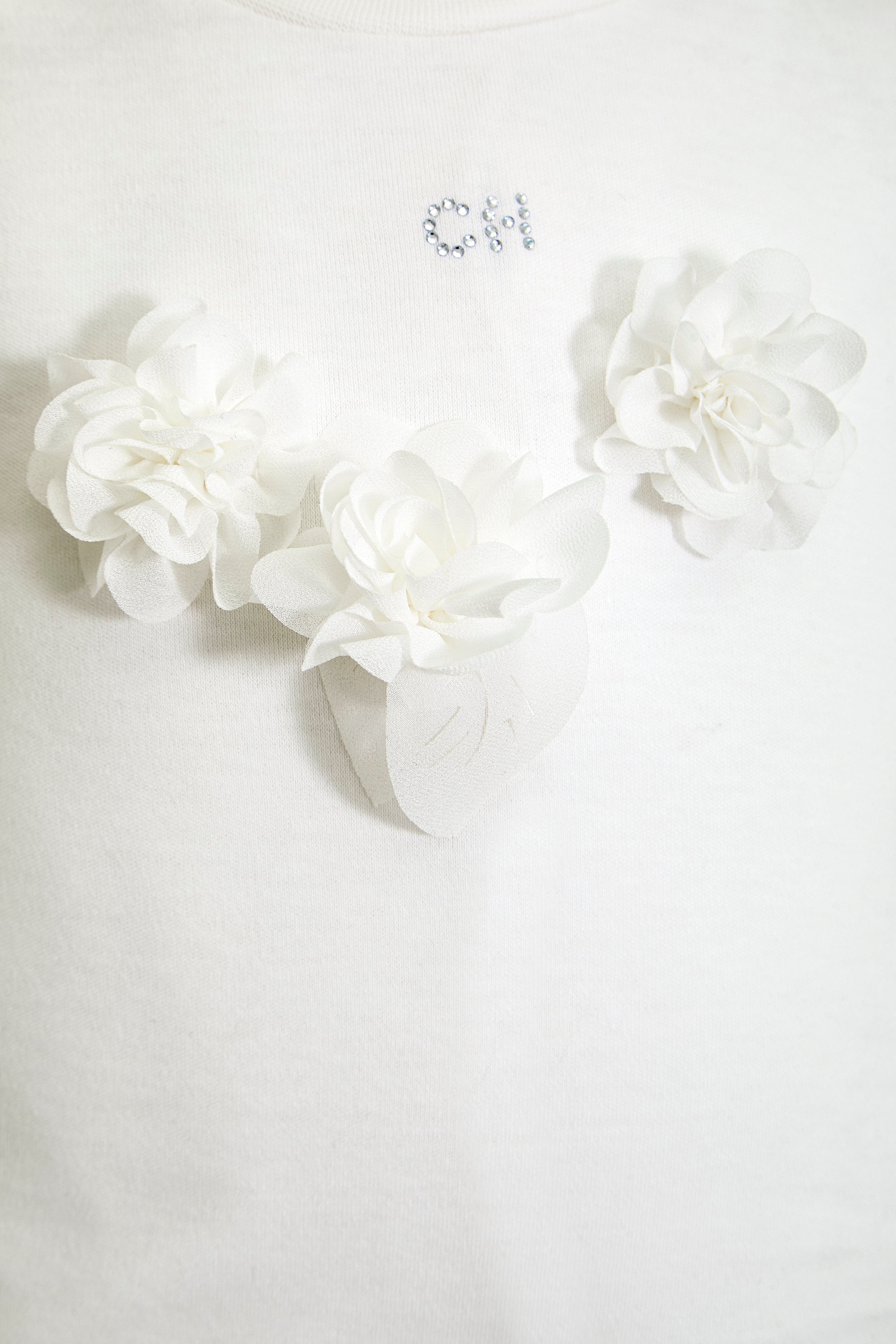 Charming 3D Flowers Decorated Bodysuit