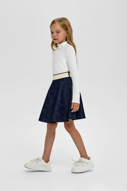 Elastic Band CH Branded Denim Skirt