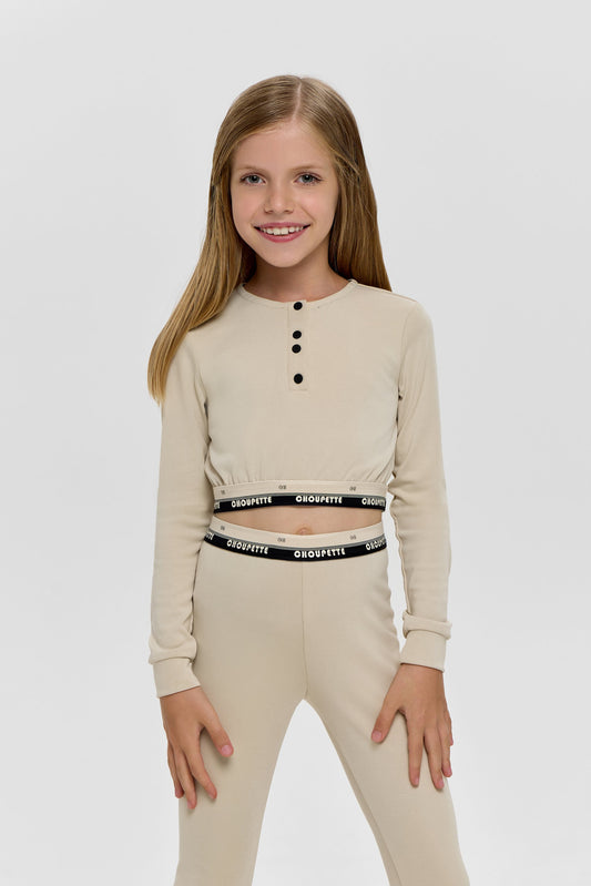 Cropped  LS Tee and legging Set