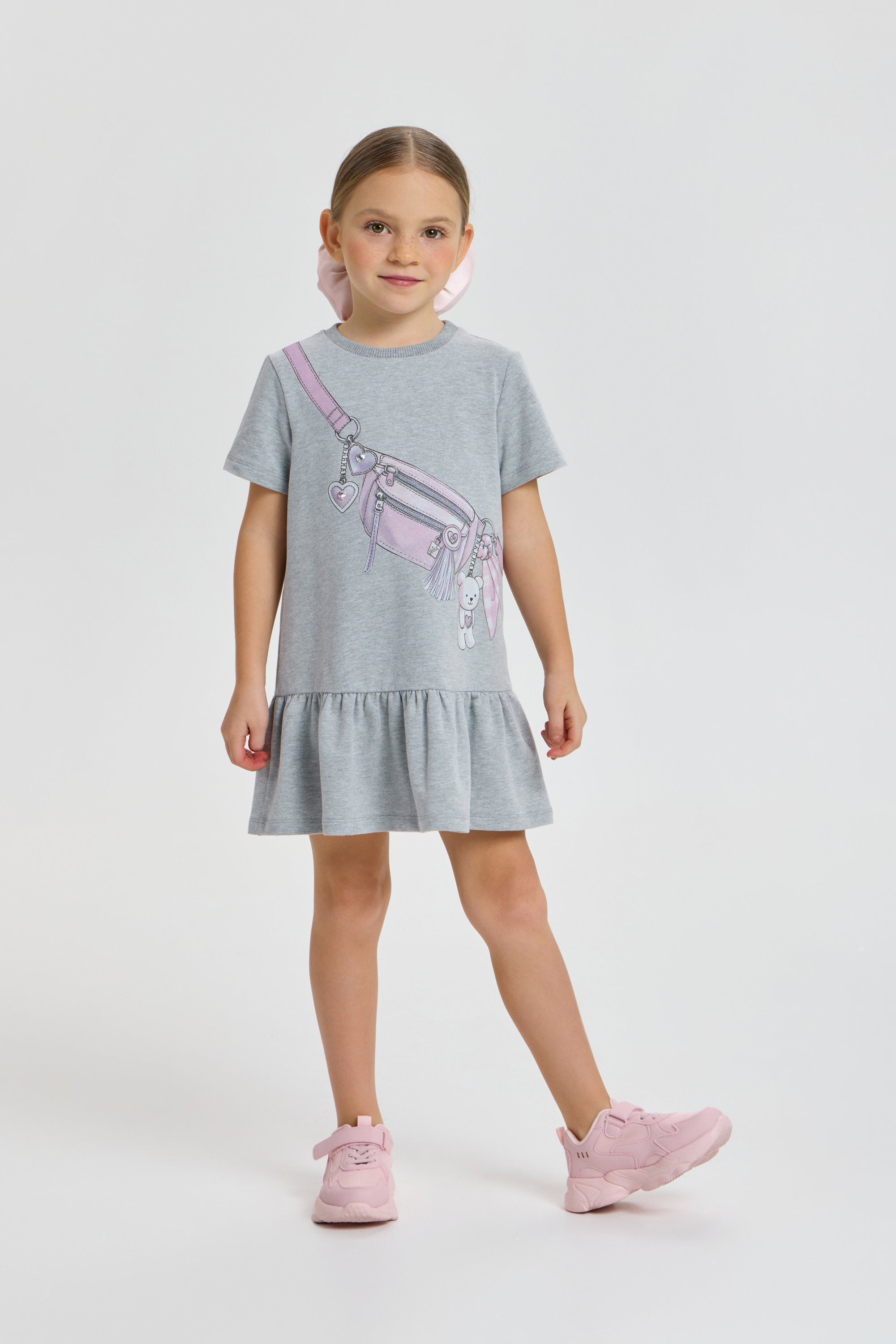 Stylish Dress with Purse Print