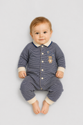Collar Stripe Overall knitted for baby boy