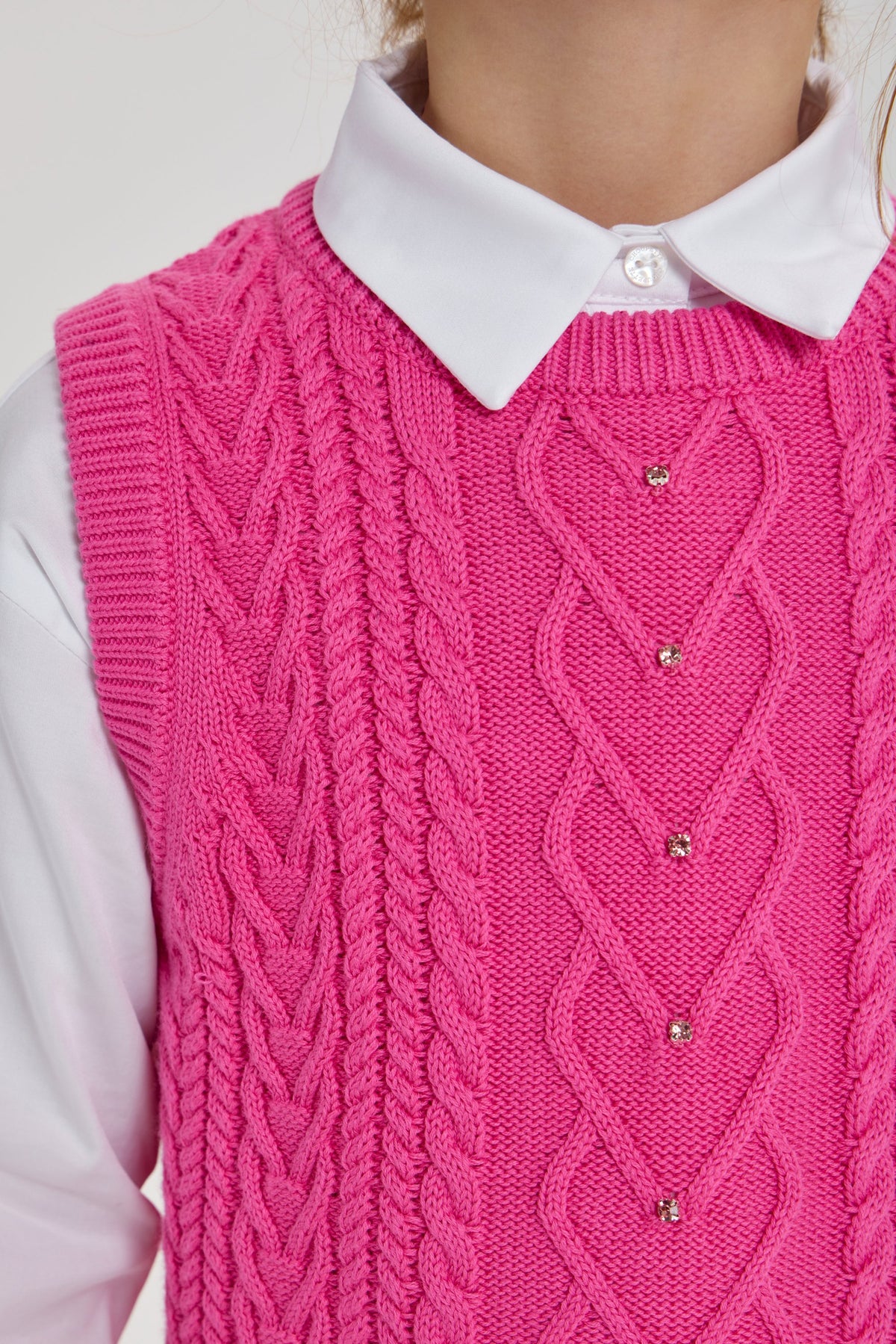 Smart Knitted Vest with Crystals for girls