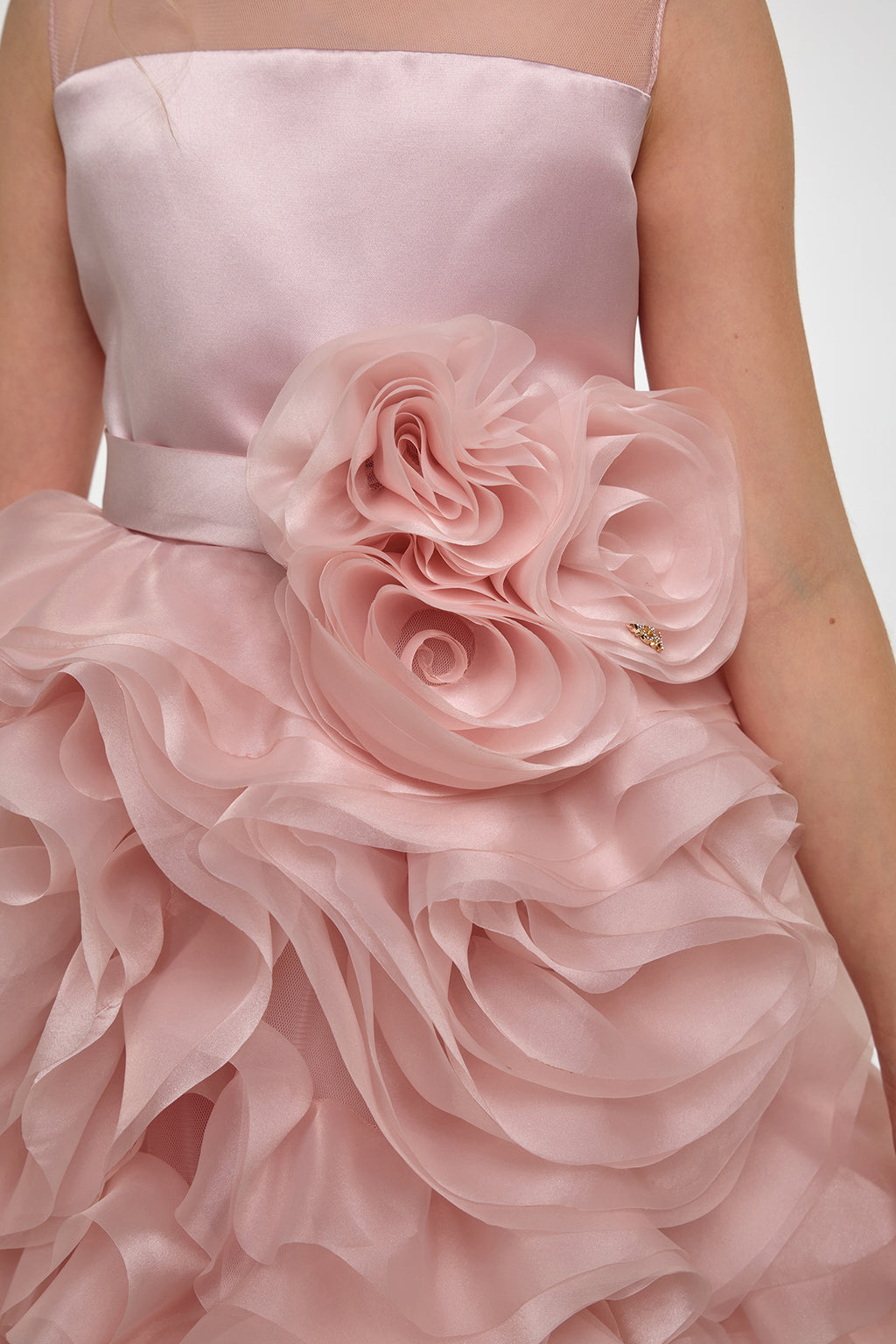 Elegant 3D Roses Decorated Dress
