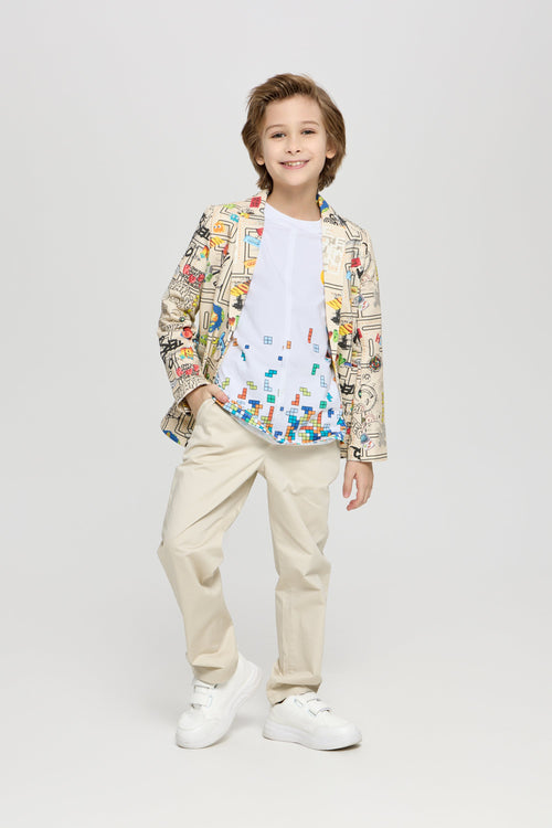 Beige Twill Smart-Casual Pants