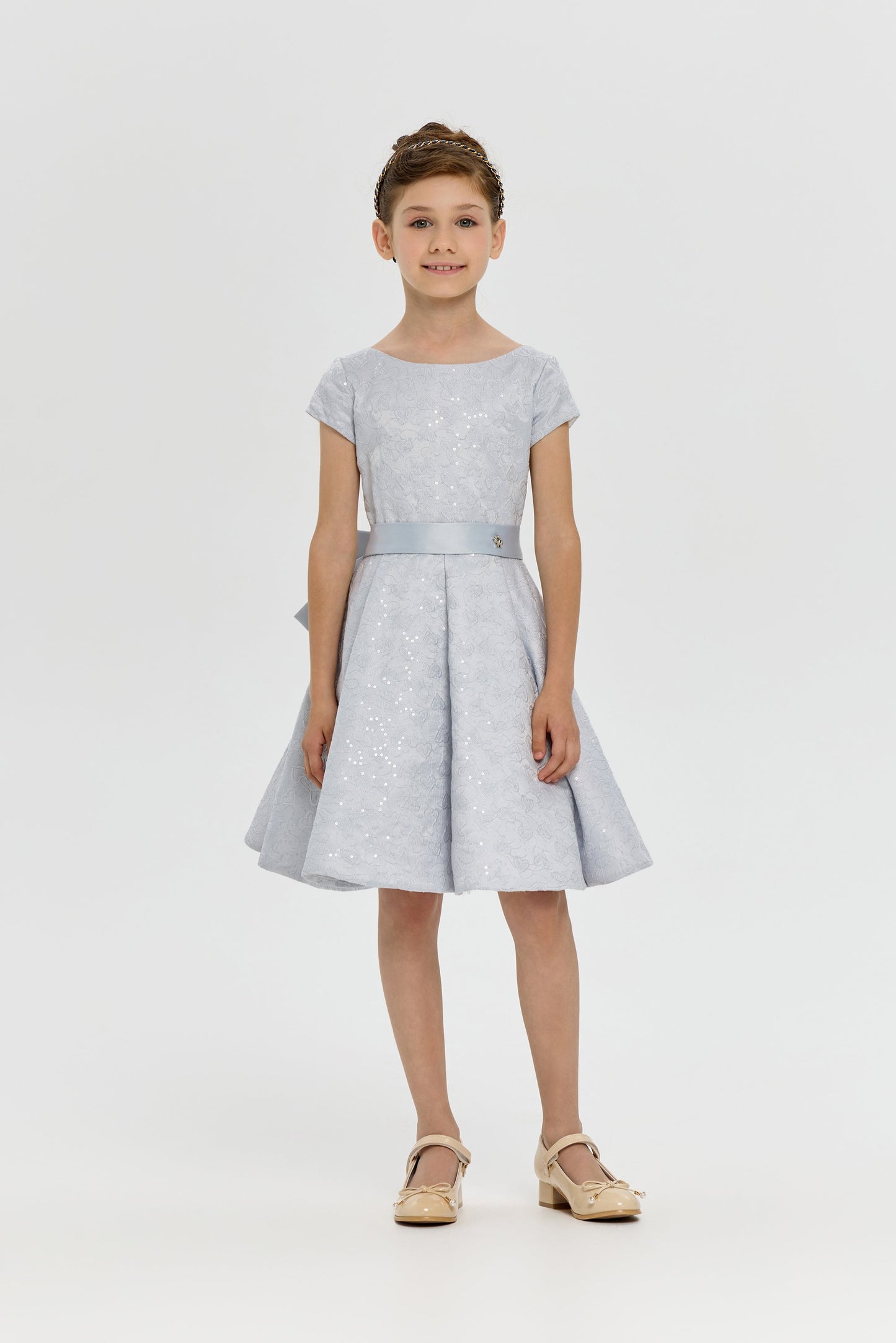 Jacquard Sequins Decorated Dress