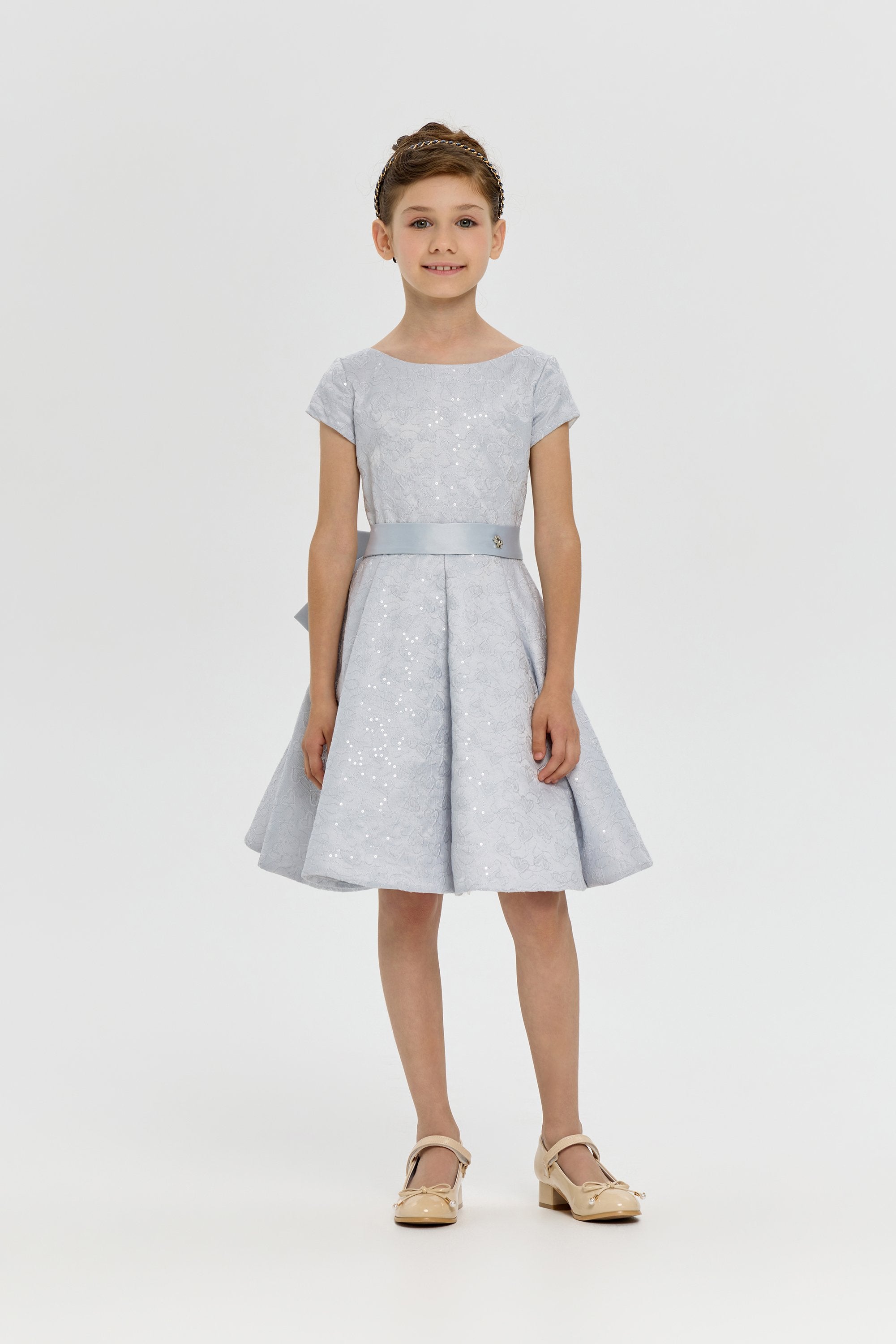 Jacquard Sequins Decorated Dress