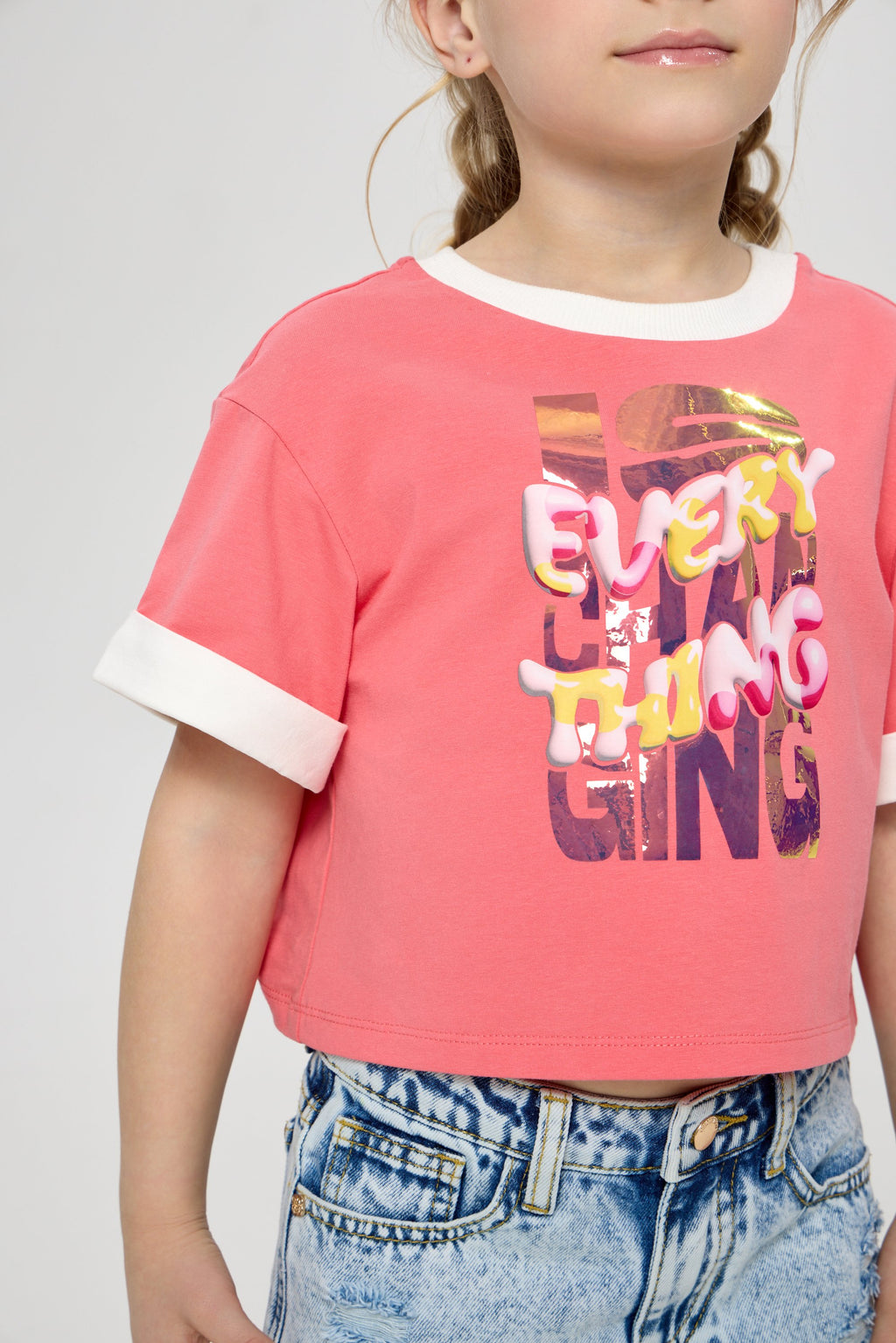 Cropped Printed T-Shirt