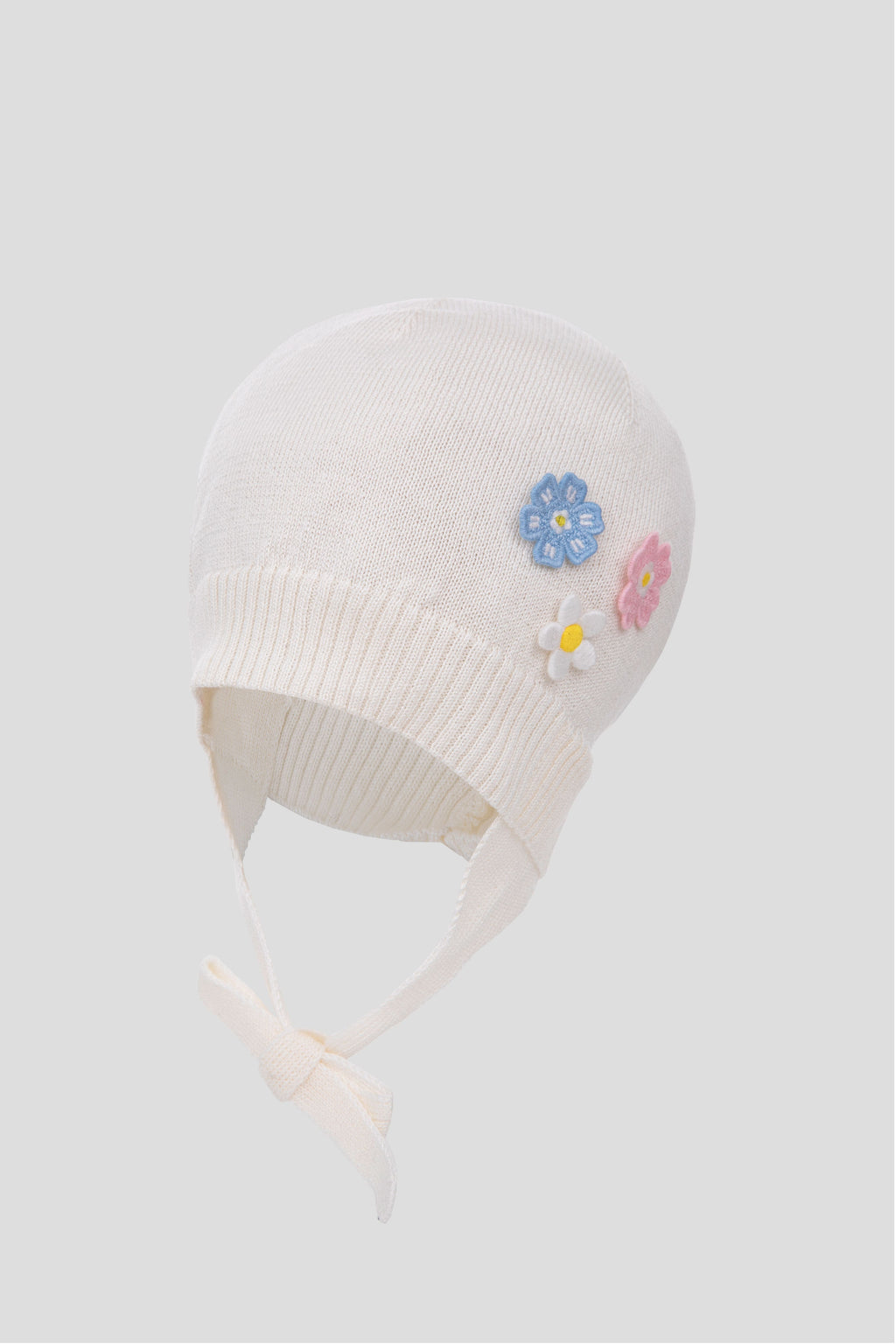 Knitted Flower Decorated Hat