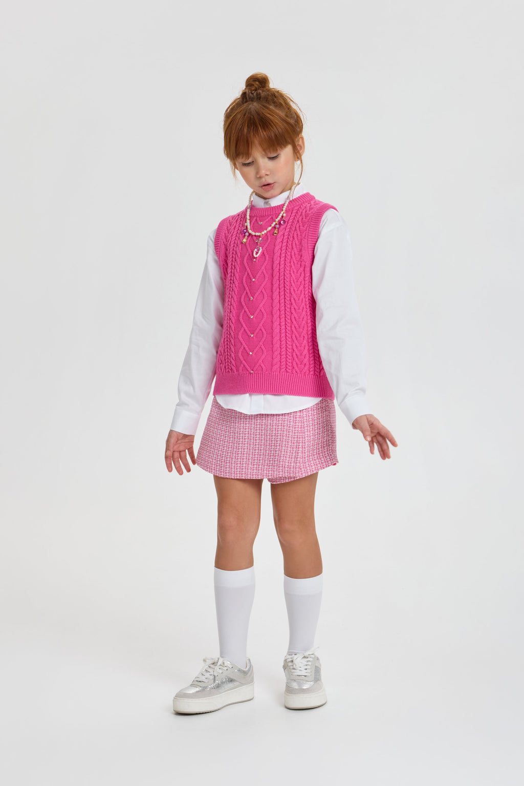Smart Knitted Vest with Crystals for girls