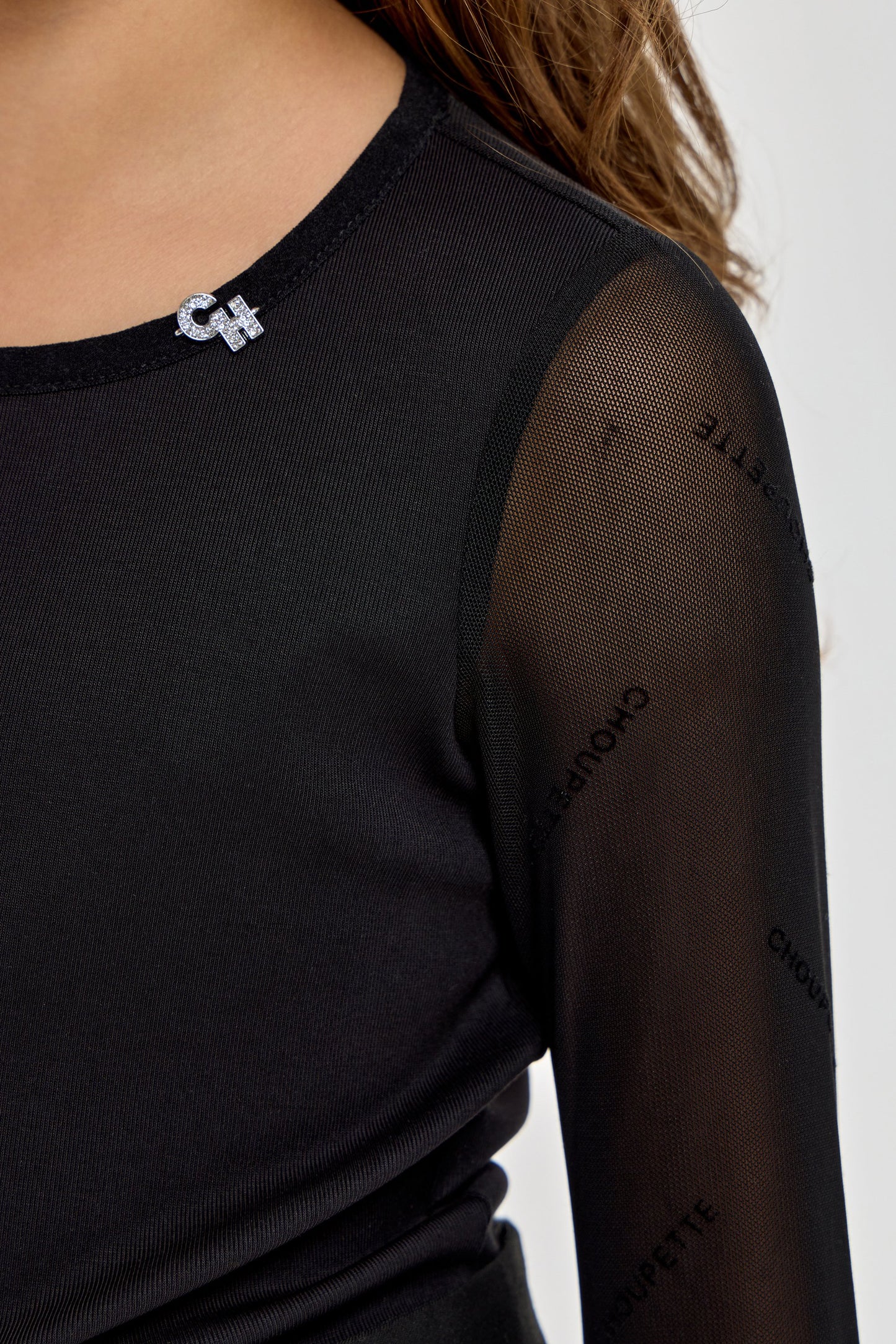 Elegant Black Combined Blouse
