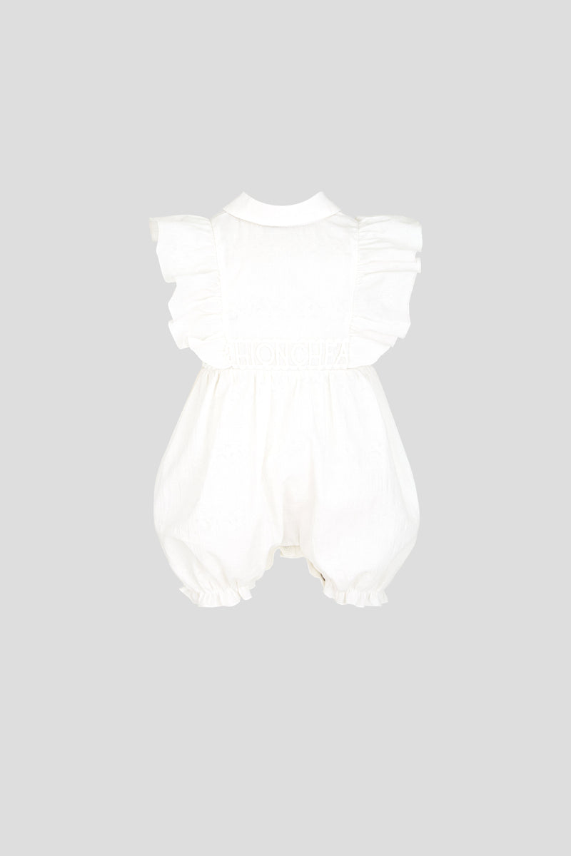 Elegant Muslin Romper, white