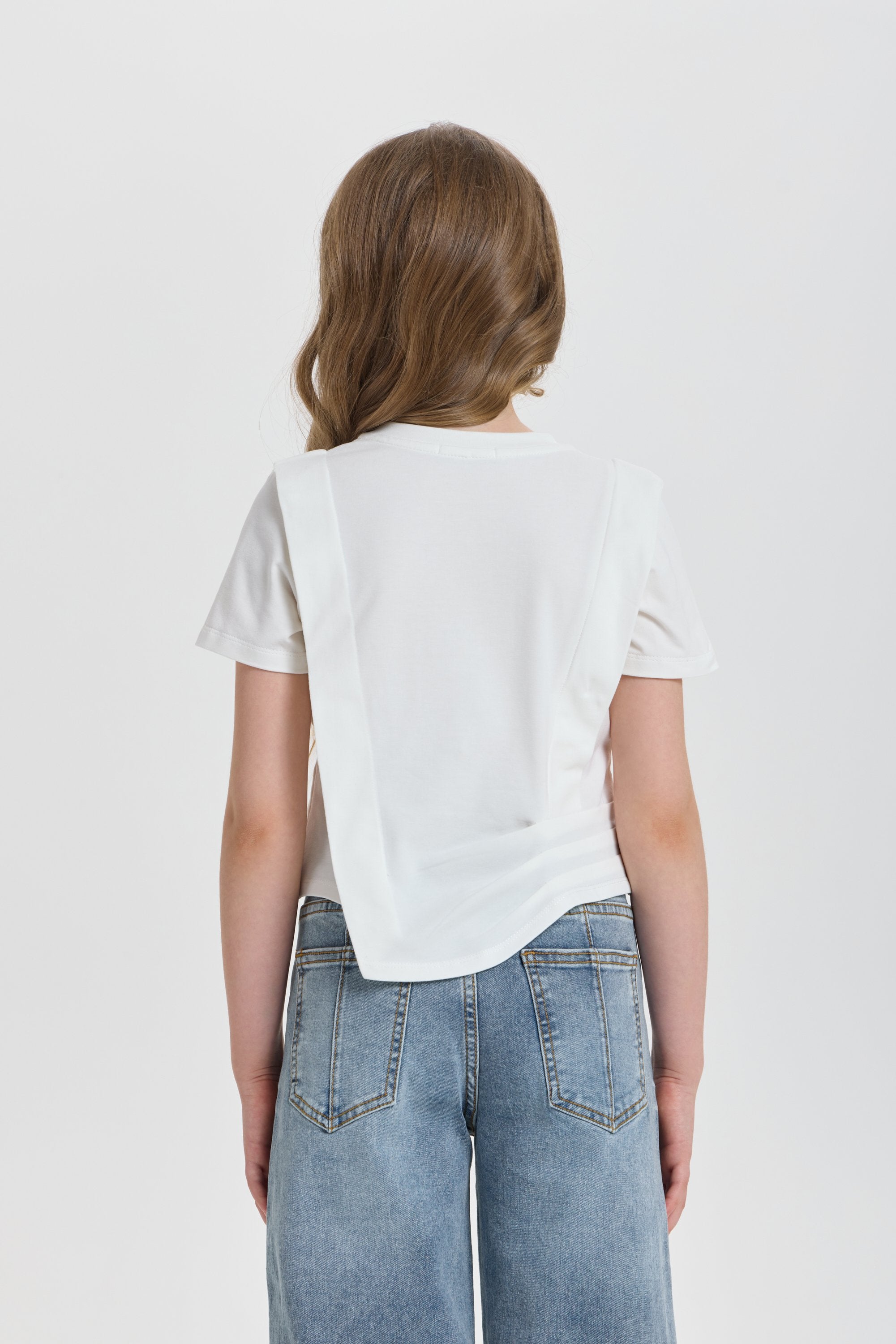 3D flower Asymmetry T-shirt