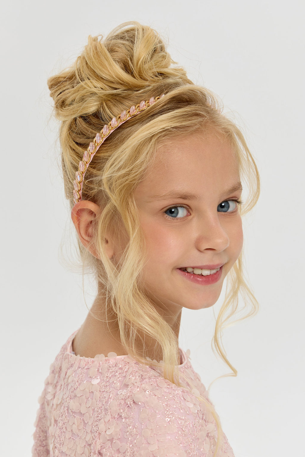 Pink and Gold Chain Designed Headband